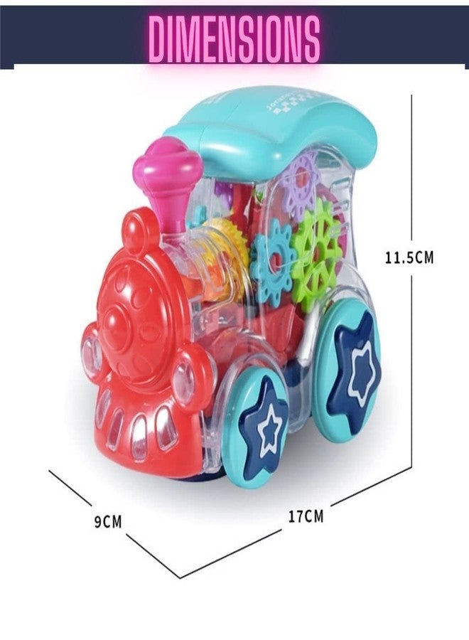MKY Transparent Concept Racing Train with 3D Flashing Led Lights Musical Train Engine Toy Set and Musical Walking Jumping Dog Toy for Children Funny Robot Dog for Kids with LED Lights (Combo of 2) - Image 3